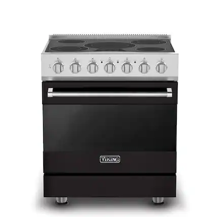 Front. Viking - 3-Series Electric Self-Clean Range - Onyx.