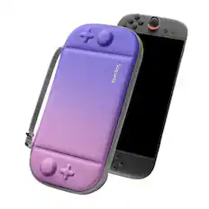 Front. tomtoc - tomtoc Slim Carrying Case for Nintendo Switch 2 Model 2025, Odorless Protective Hard Shell with 12 Game Card Slots - Iris Purple.