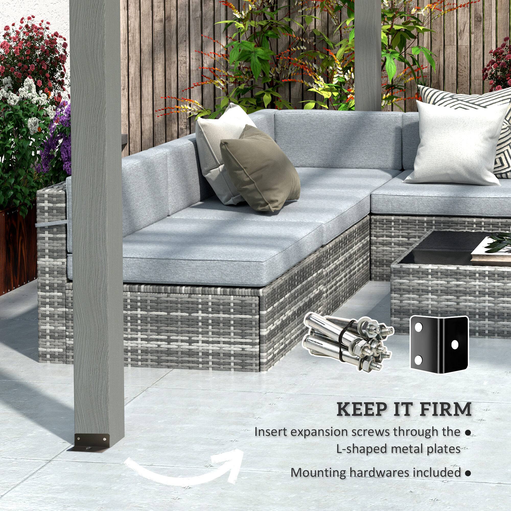 KEEP IT FIRM
Insert expansion screws through the L-shaped metal plates
Mounting hardwares included