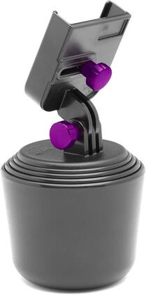 WeatherTech - CupFone | Adjustable & Secure Fit Universal Cup Holder Cell Phone Mount Car & Truck Accessory – Violet Metal Knobs - Black/Violet Metal