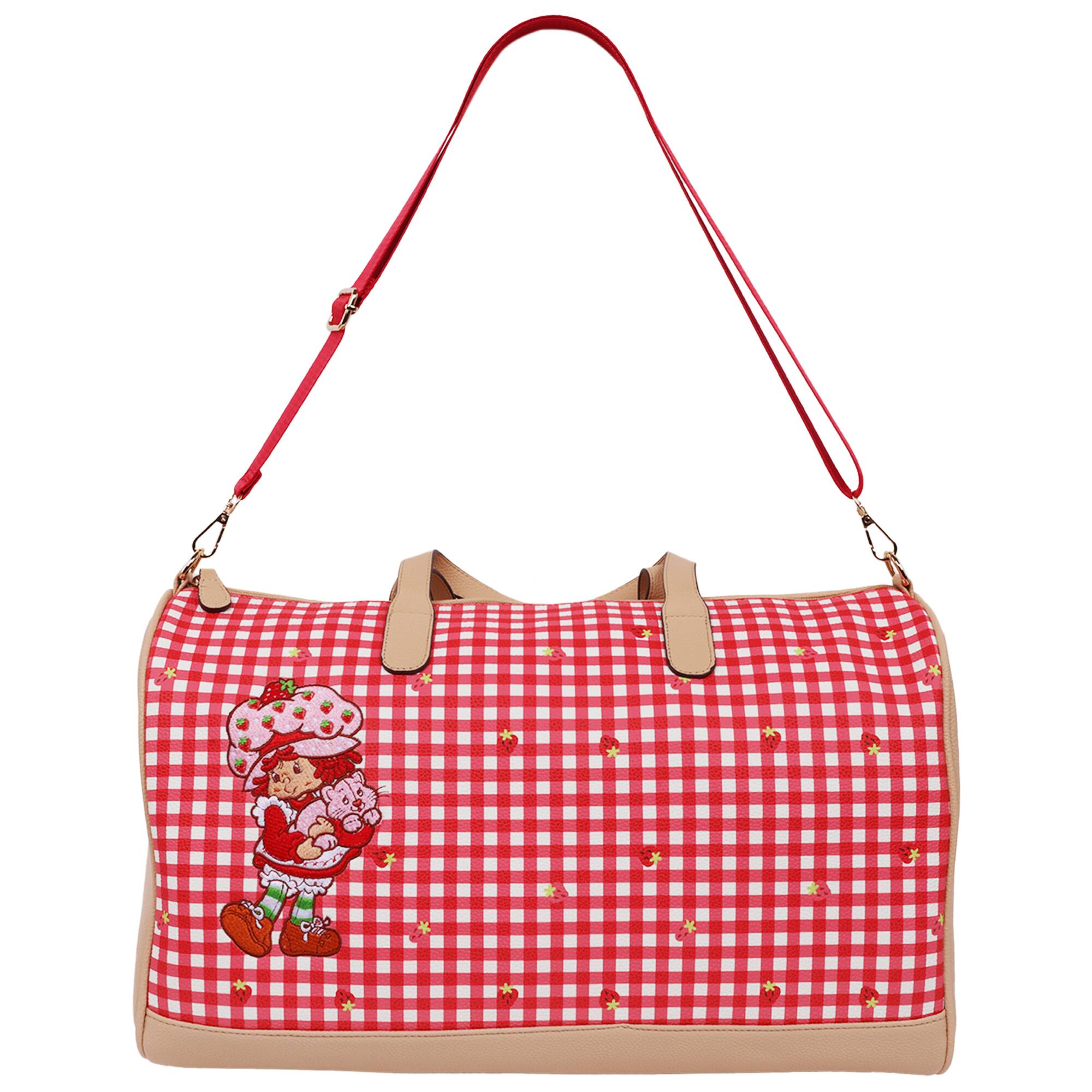 Alt View 2. Concept One - Gingham Weekender Duffel Bag - RED.