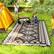 Alt View 1. Outsunny - Outdoor Rug for Patio, 9' x 18' Waterproof Large Mat, Reversible Plastic Straw Rug for Décor - Black and White Rhombus Patchwork.