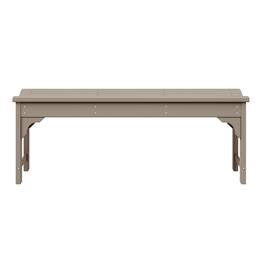 WestinTrends - Malibu 48" length backless Poly Wood Outdoor / Garden bench - Weathered Wood