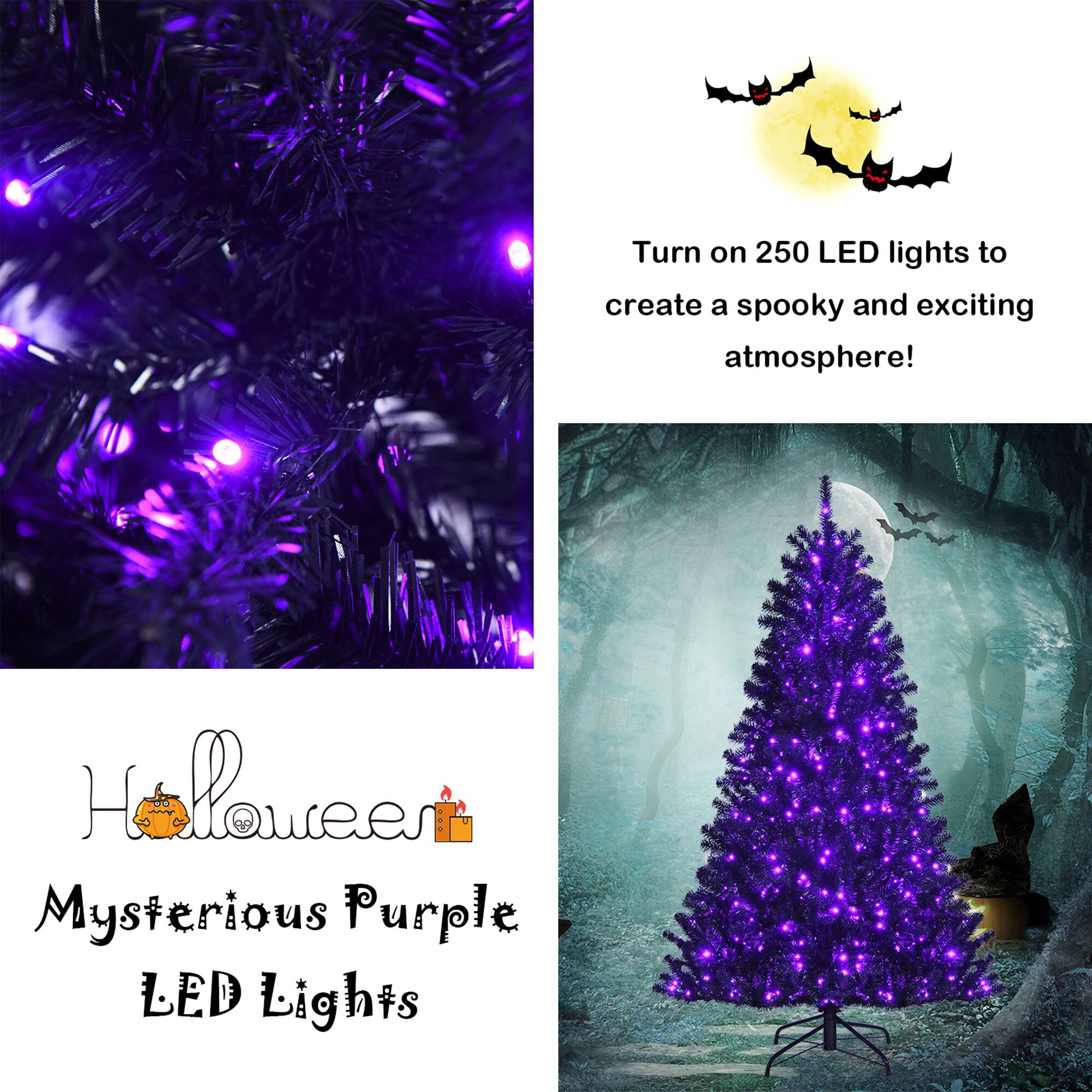 Turn on 250 LED lights to create a spooky and exciting atmosphere!

Halloween  
Mysterious Purple LED Lights