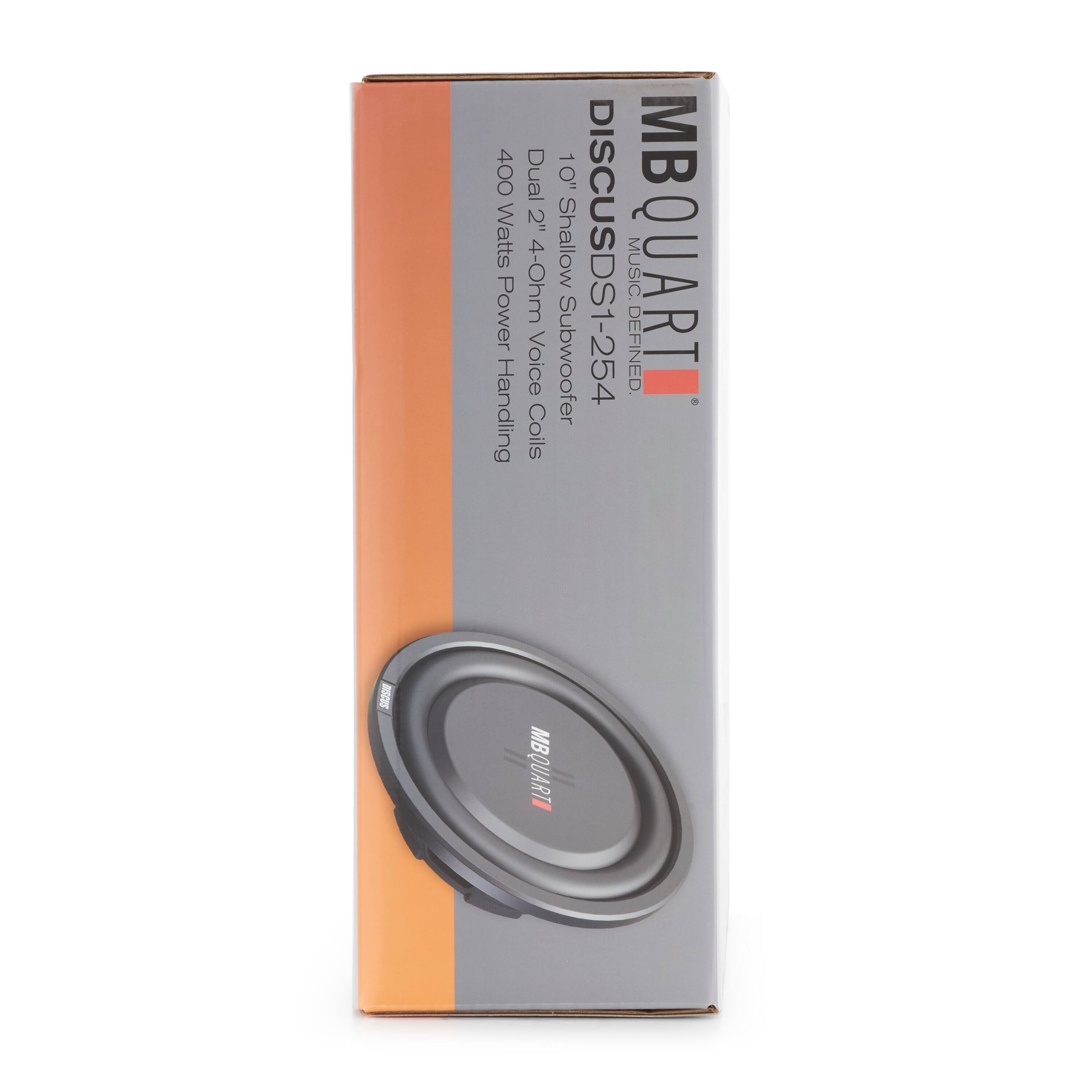 400 Watts Power 4-Ohm Voice Handling Dual 2" Coils 10" Shallow Subwoofer MBQUART DISCUSDS1-254 MUSIC DEFINED.