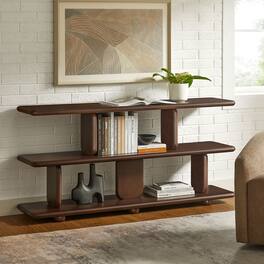 Lyle Sculptural 2-Tier Bookshelf by Modway - Walnut