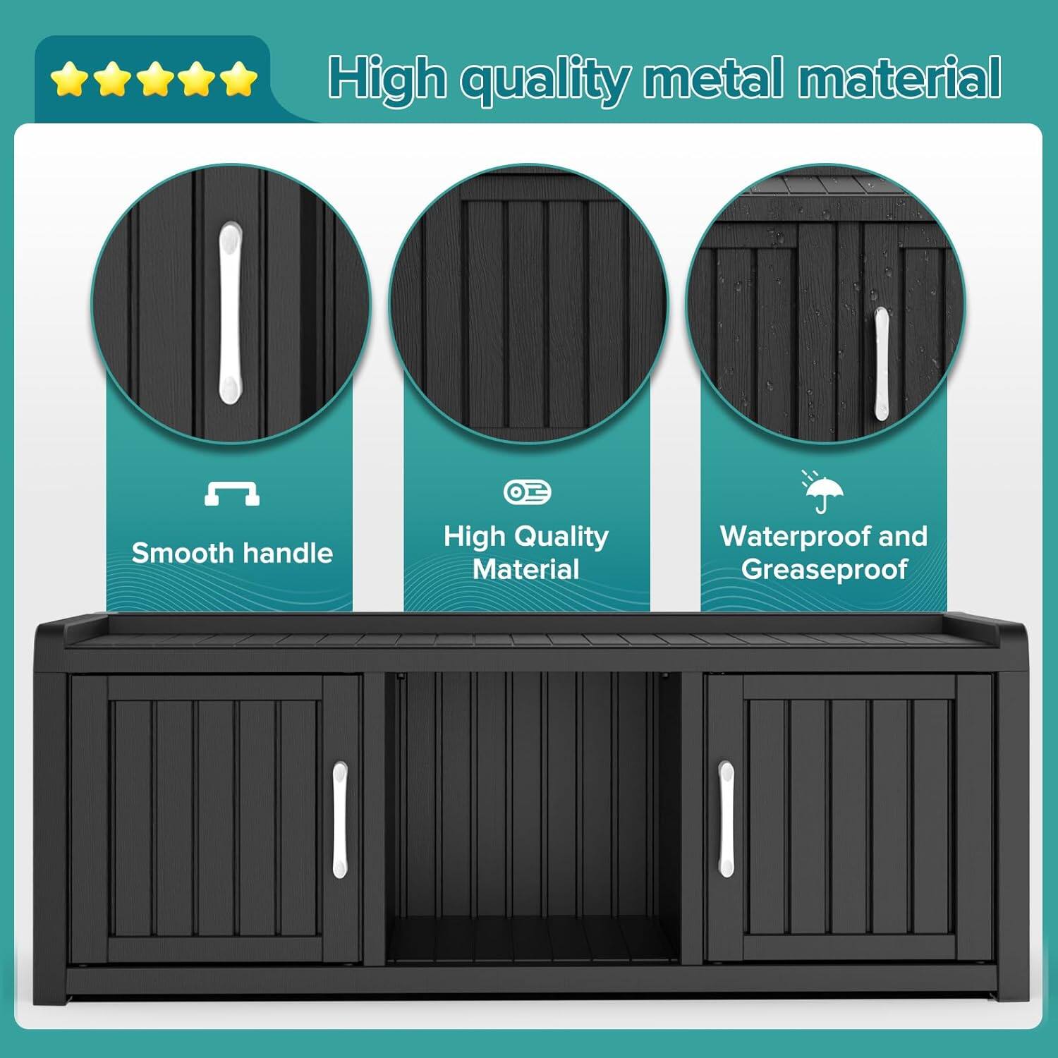 High quality metal material  
Smooth handle  
High Quality Material  
Waterproof and Greaseproof