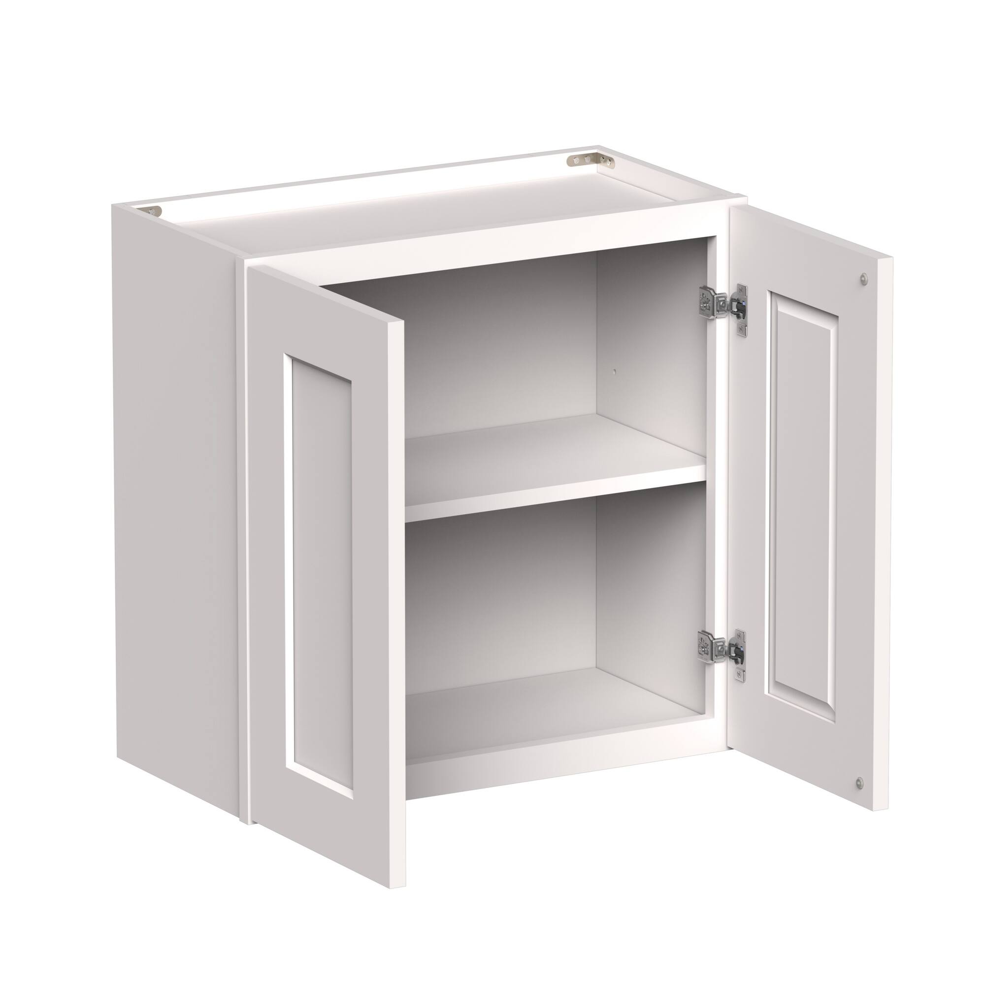 Angle. Boyel Living - 24-in W x 24-in H x 12-in D Shaker RTA Kitchen Wall Cabinet with Soft-Close - White Shaker.