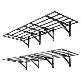 VEVOR - 2-Tier Heavy Duty Wall Garage Shelving, 4 Pack 2 x 3 ft Steel Wall Mounted Shelving Unit, 24 x 72 Inch Per Shelf - Black