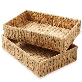 Casafield - 2 Bathroom Storage Baskets - Seagrass-Hyacinth - Toilet Paper Bin - Natural - Hyacinth