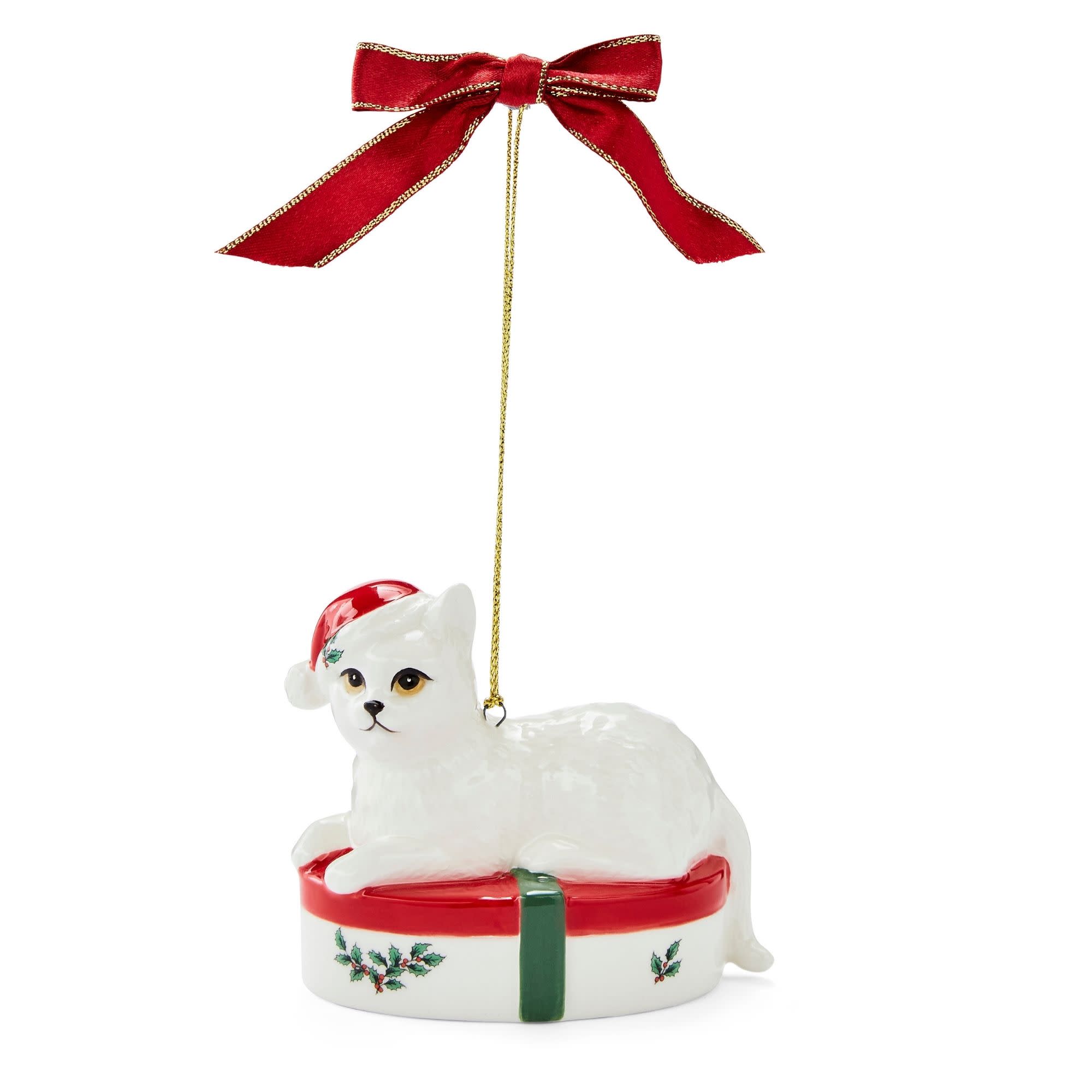 Front. Spode - Spode Christmas Tree Giftbox Kitten Ornament - Multicolored.