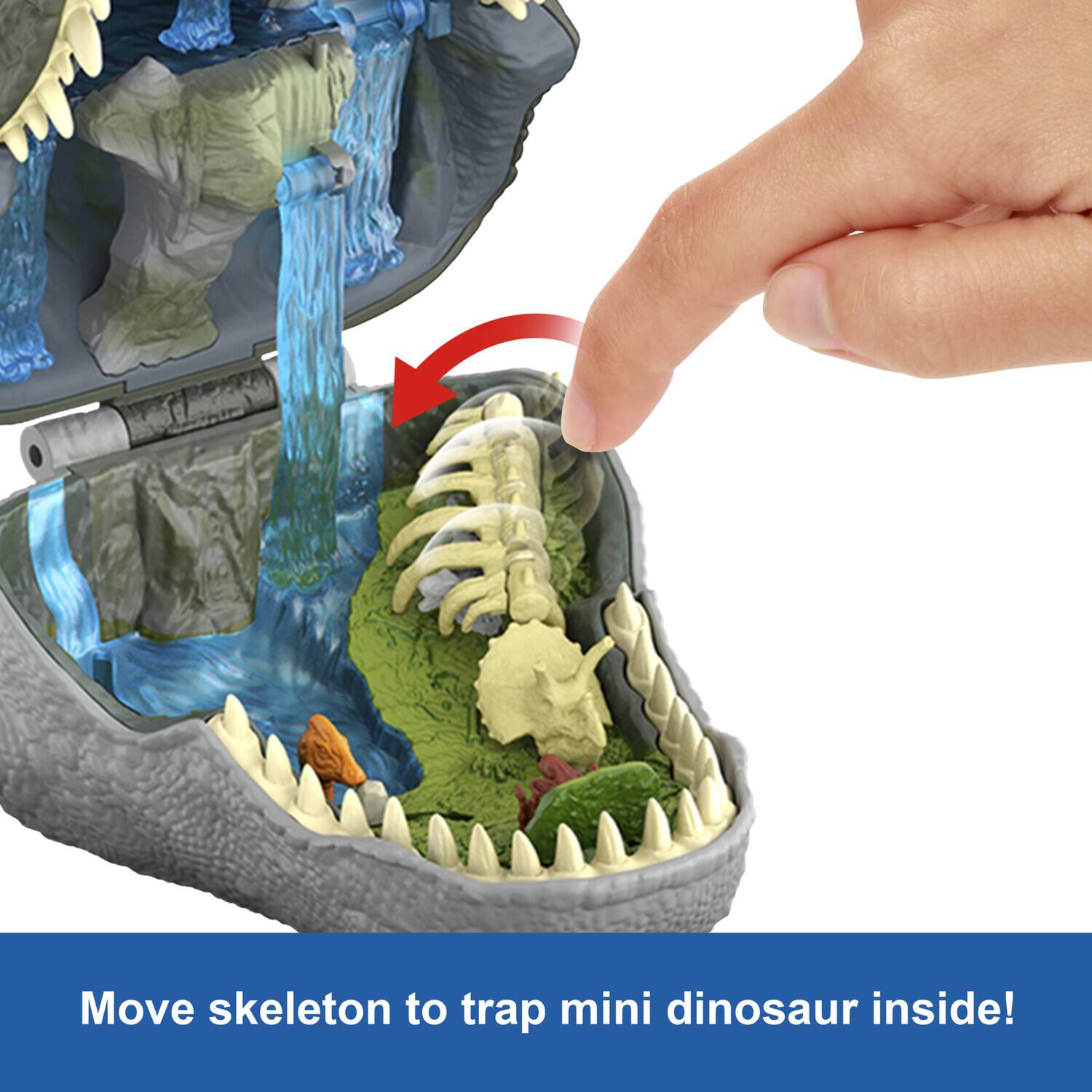 Move skeleton to trap mini dinosaur inside!