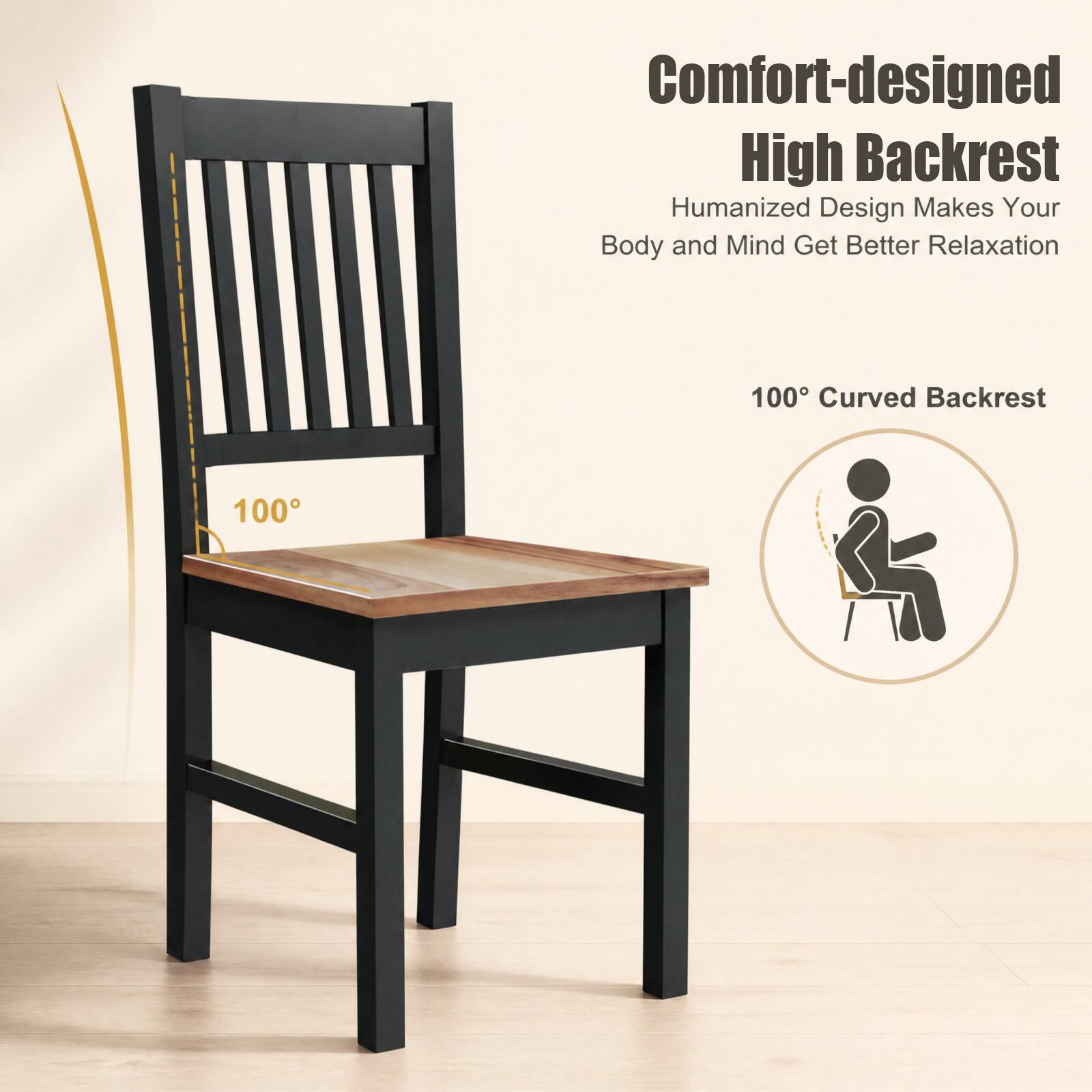 Comfort-designed High Backrest  
Humanized Design Makes Your Body and Mind Get Better Relaxation  
100° Curved Backrest