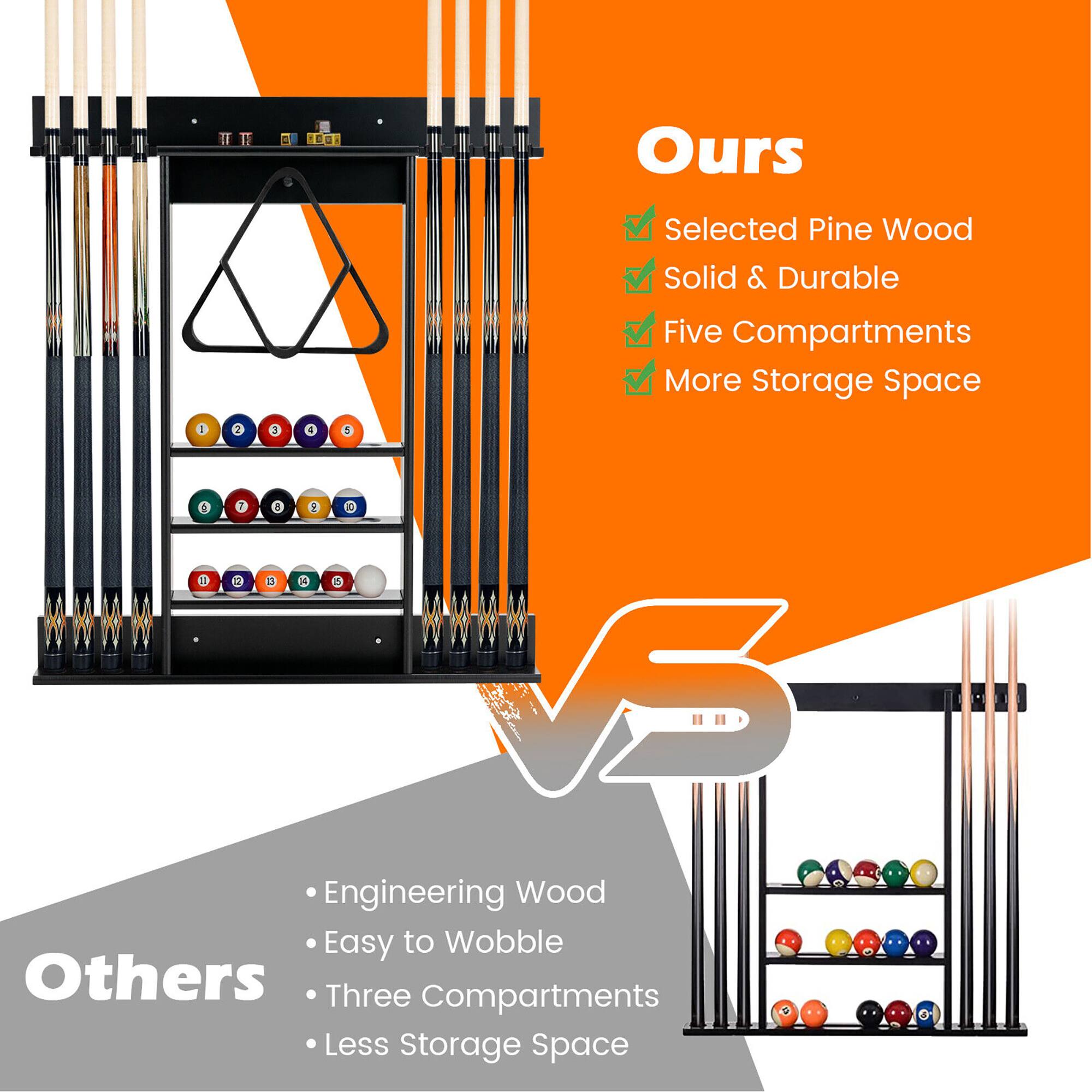 Ours  
Selected Pine Wood  
Solid & Durable  
Five Compartments  
More Storage Space  

Others  
Engineering Wood  
Easy to Wobble  
Three Compartments  
Less Storage Space