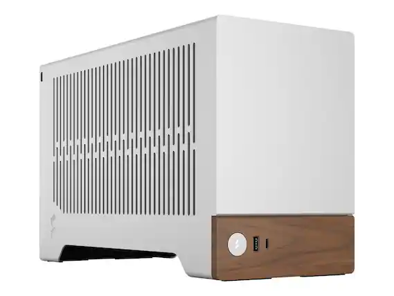 Front. Fractal Design - Fractal Design Terra Silver Mini-ITX Small Form Factor PC Case with PCIe 4.0 Riser - Silver.