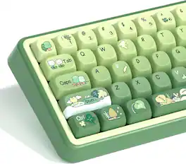 Womier - PBT Keycaps, 132 Keys Dye-Sublimation MOA Profile Key caps for 100%, 75%, 65%, 60% Mechanical Keyboard - Qingwa