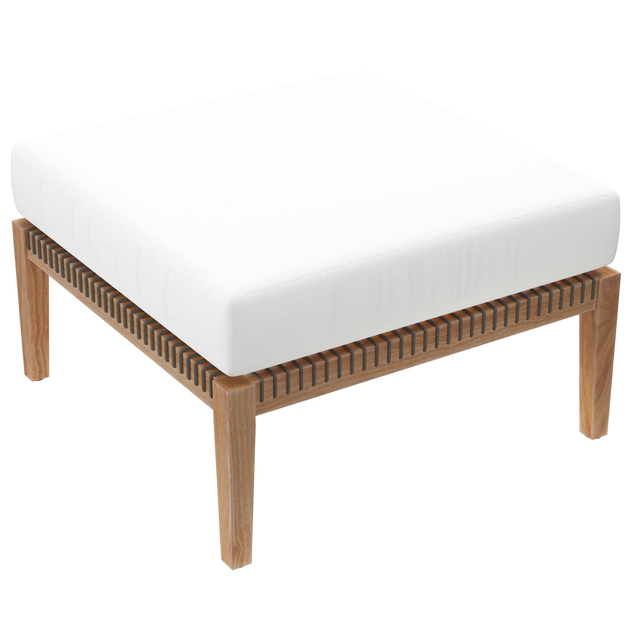 Back. Modway - Clearwater 6-Piece Outdoor Patio Teak Wood Sectional Sofa by Modway - Gray White.