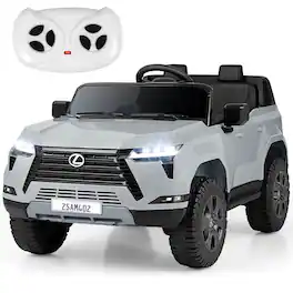 Costway - Ride on Car for Kids, 24V 4WD Licensed LEXUS GX550 Electric Vehicle with Remote - Gray