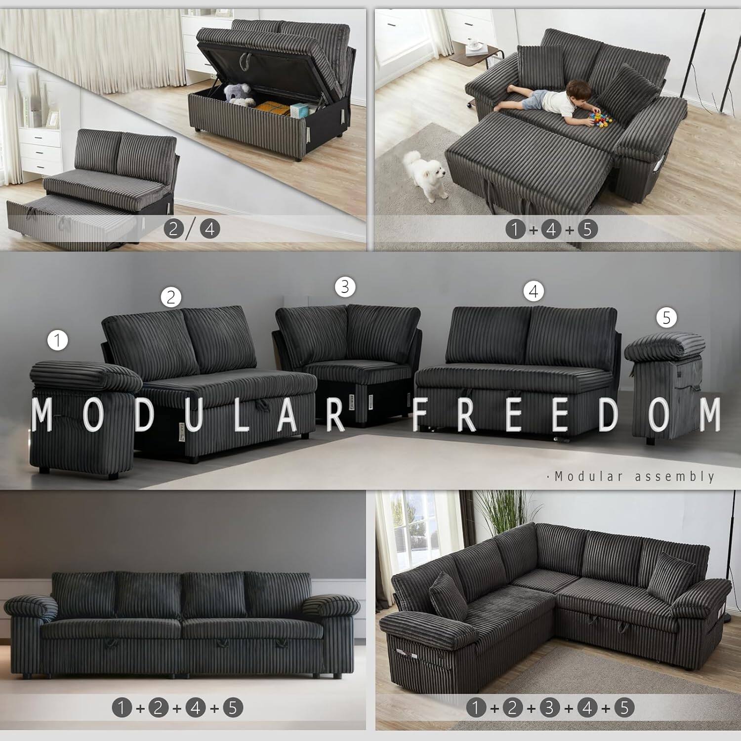 2 4 1 + 4 + 5  
1 2 3 4 5  
MODULAR FREEDOM  
Modular assembly  
1 + 2 + 4 + 5  
1 + 2 + 3 + 4 + 5