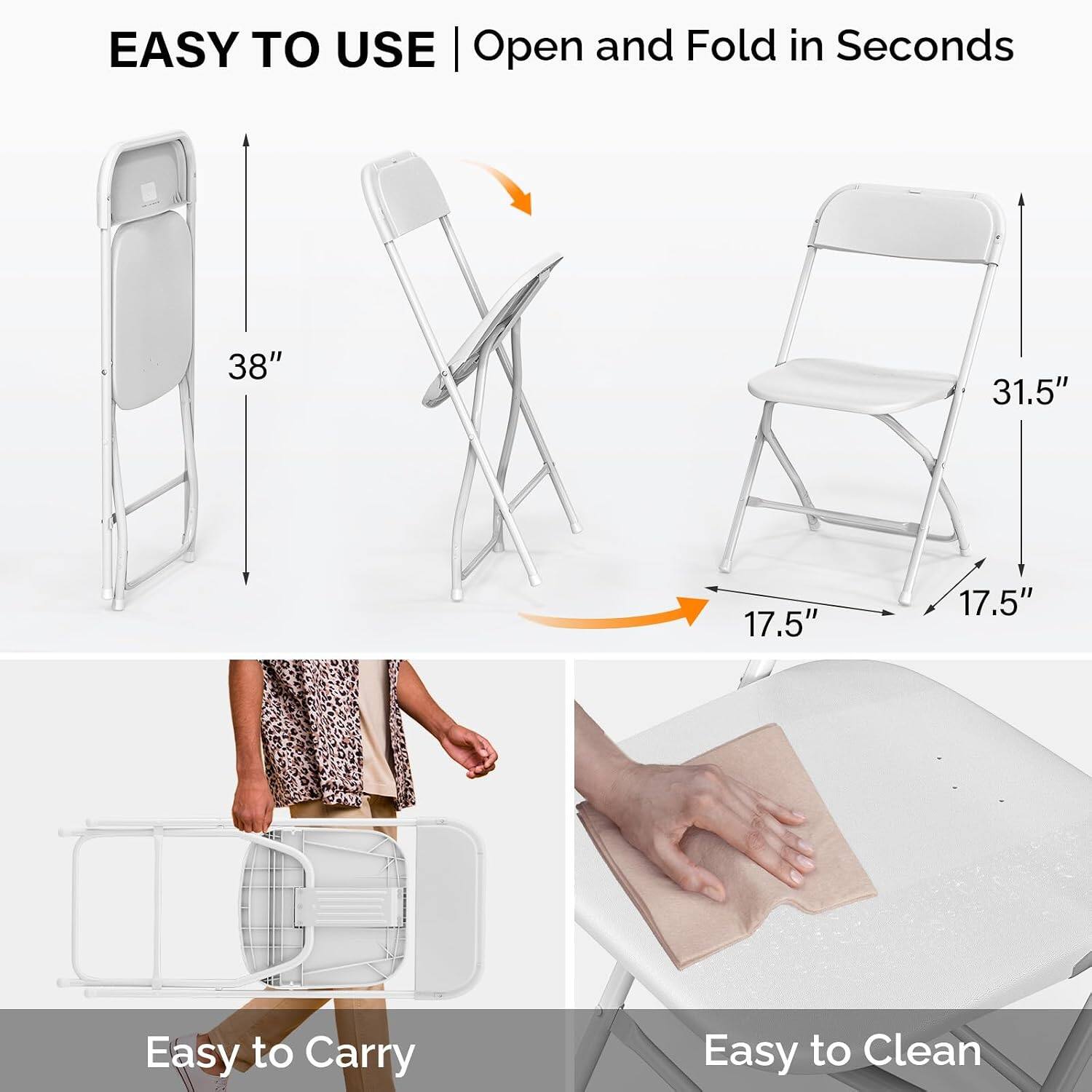 EASY TO USE | Open and Fold in Seconds

38" 31.5" 17.5" 17.5"

Easy to Carry

Easy to Clean