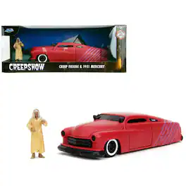 Jada - 1951 Mercury Creep Diecast Figure "Creepshow" (1982) Movie "Hollywood Rides" Series 1/24 - Matt Red with Purple Stripes