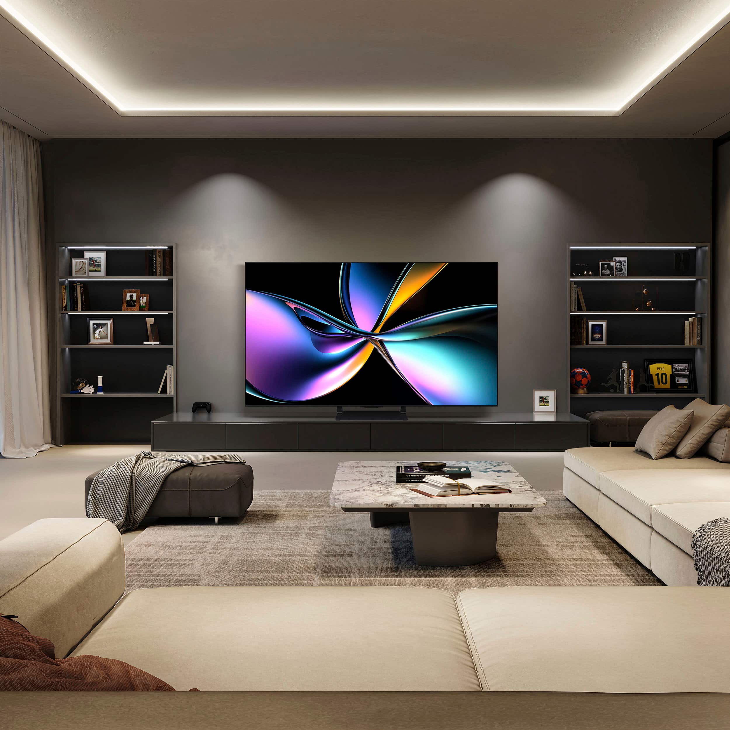 Alt View 17. Hisense - 75" Class U7 Series MiniLED QLED UHD 4K HDR Smart Google TV (2025) - Black.