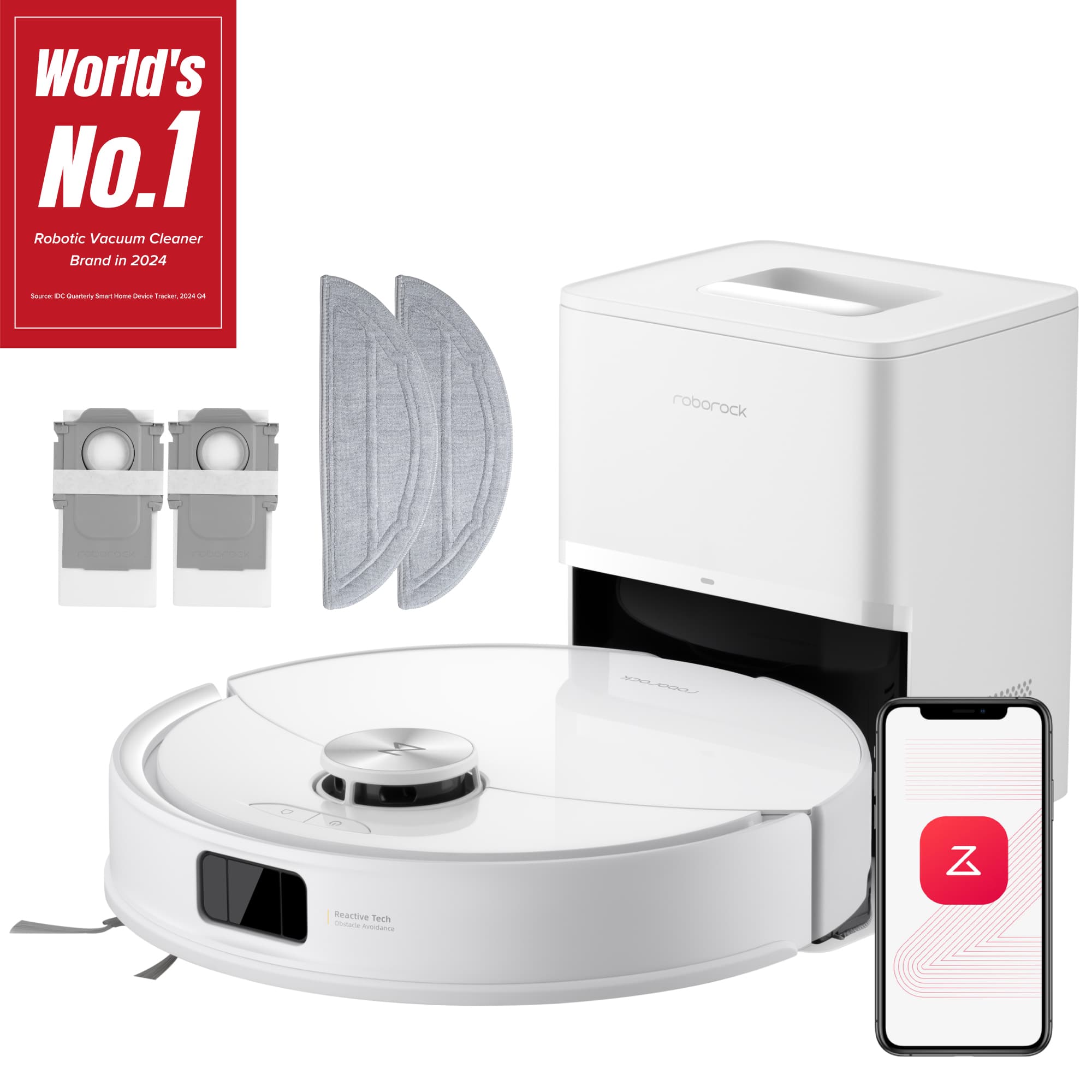 World's No.1 Robotic Vacuum Cleaner Brand in 2024 - Roborock  
Reactive Tech  
Z