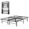 Front. Gymax - Gymax 14'' Queen Size Metal Platform Bed Foldable Mattress Foundation Tool-Free Assembly - Black.