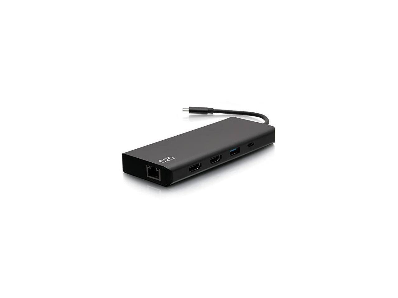 Alt View 3. Cables to Go - C2G 4K USB C Dual Monitor Dock HDMI Ethernet USB 3.5mm & 60W Power C2G54488.
