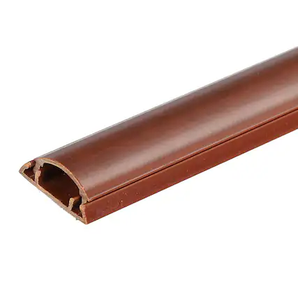 Front. Unique Bargains - Floor/Wall Cable Raceway Cord Cover 39"Lx1"Wx0.4"H Cord Hider Channel Self-Adhesive for TV Wire Management - Red Brown.