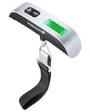 Fosmon - Digital Luggage Scale Travel with 110lb Capacity, Temperature Sensor, Portable Luggage Weight Scale for Travel, Suitcase - Silver