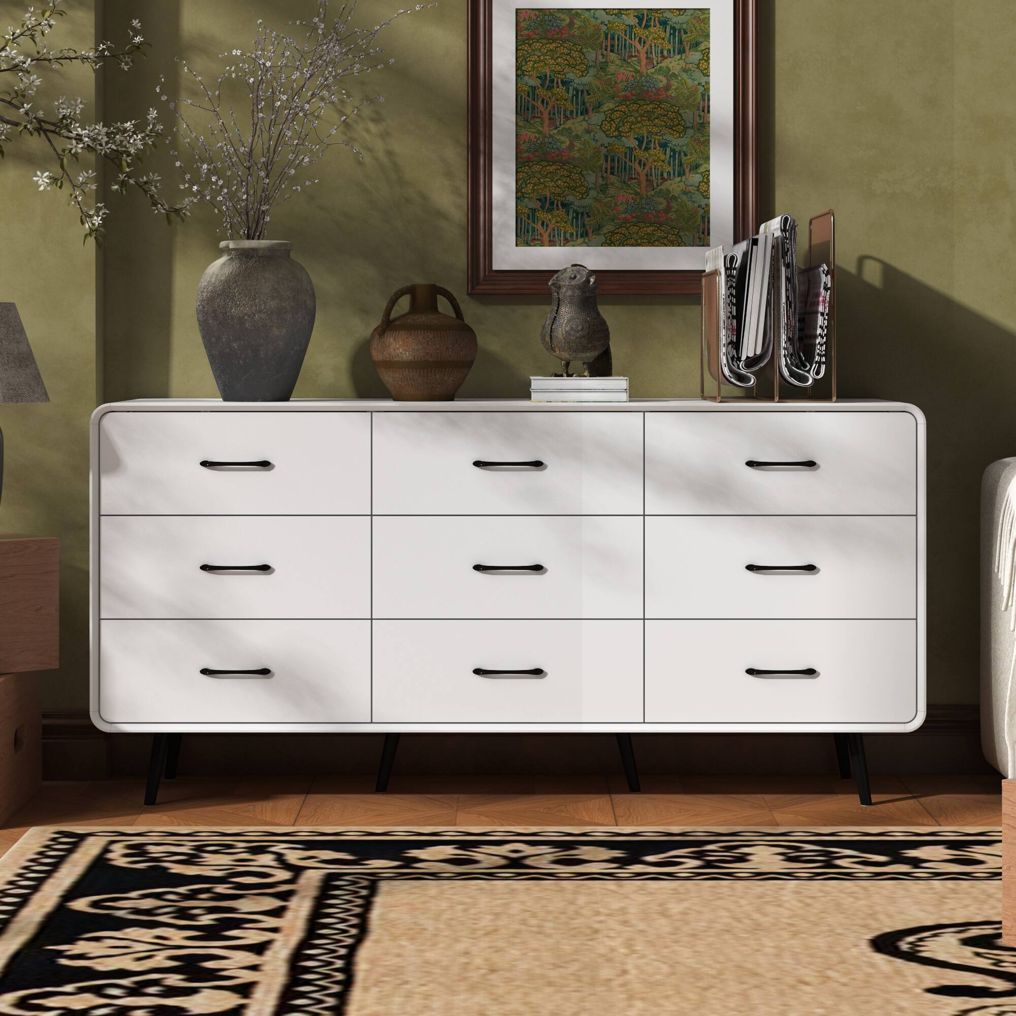 Alt View 4. FUFU & GAGA - FUFU&GAGA Horizontal Dresser with Rounded Corners & Anti - Tip Feature - White.