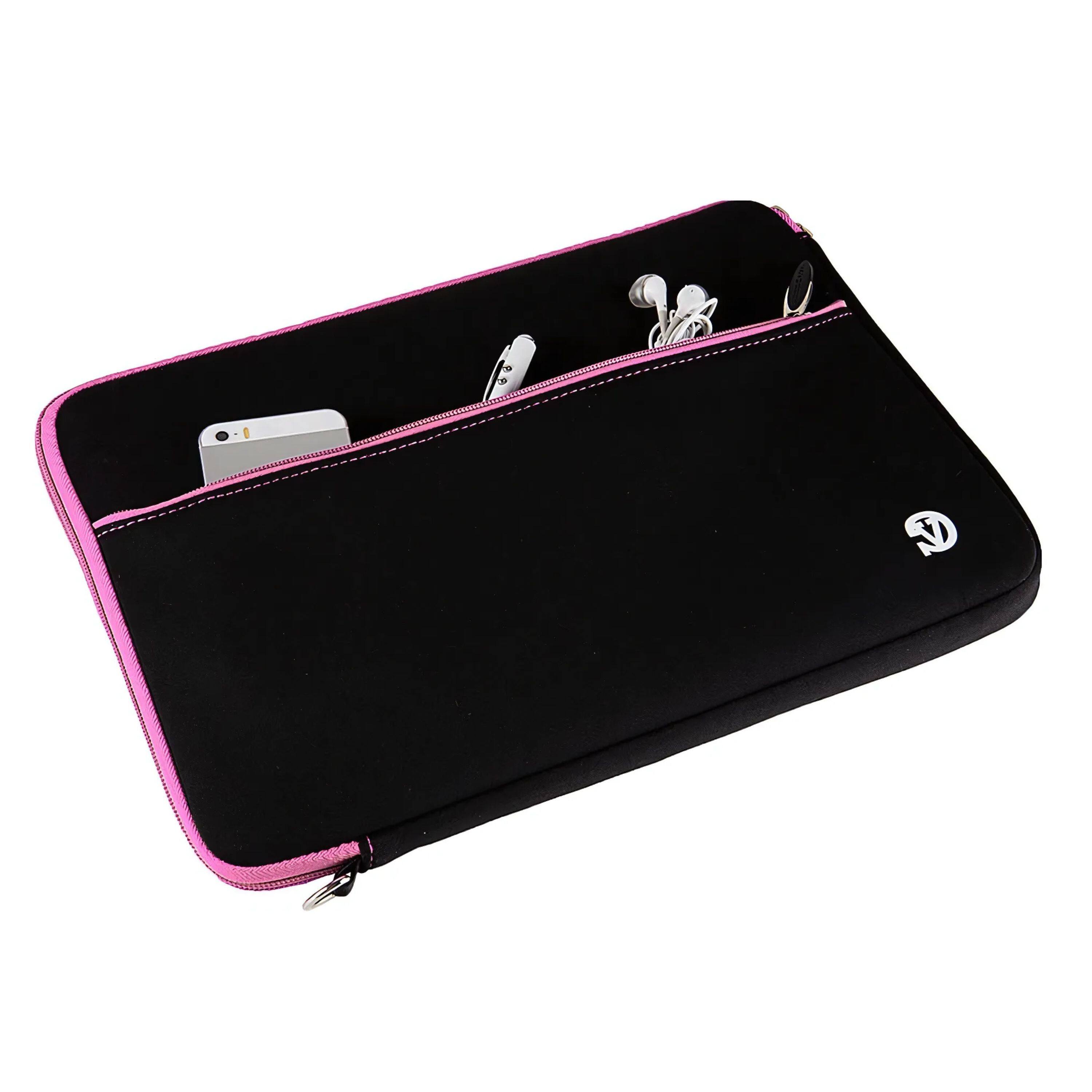 Left. Kitcheniva - Universal Laptop Neoprene Sleeve Carry Case Zipper Bag 13" Black/Baby Pink - Black/Baby Pink.