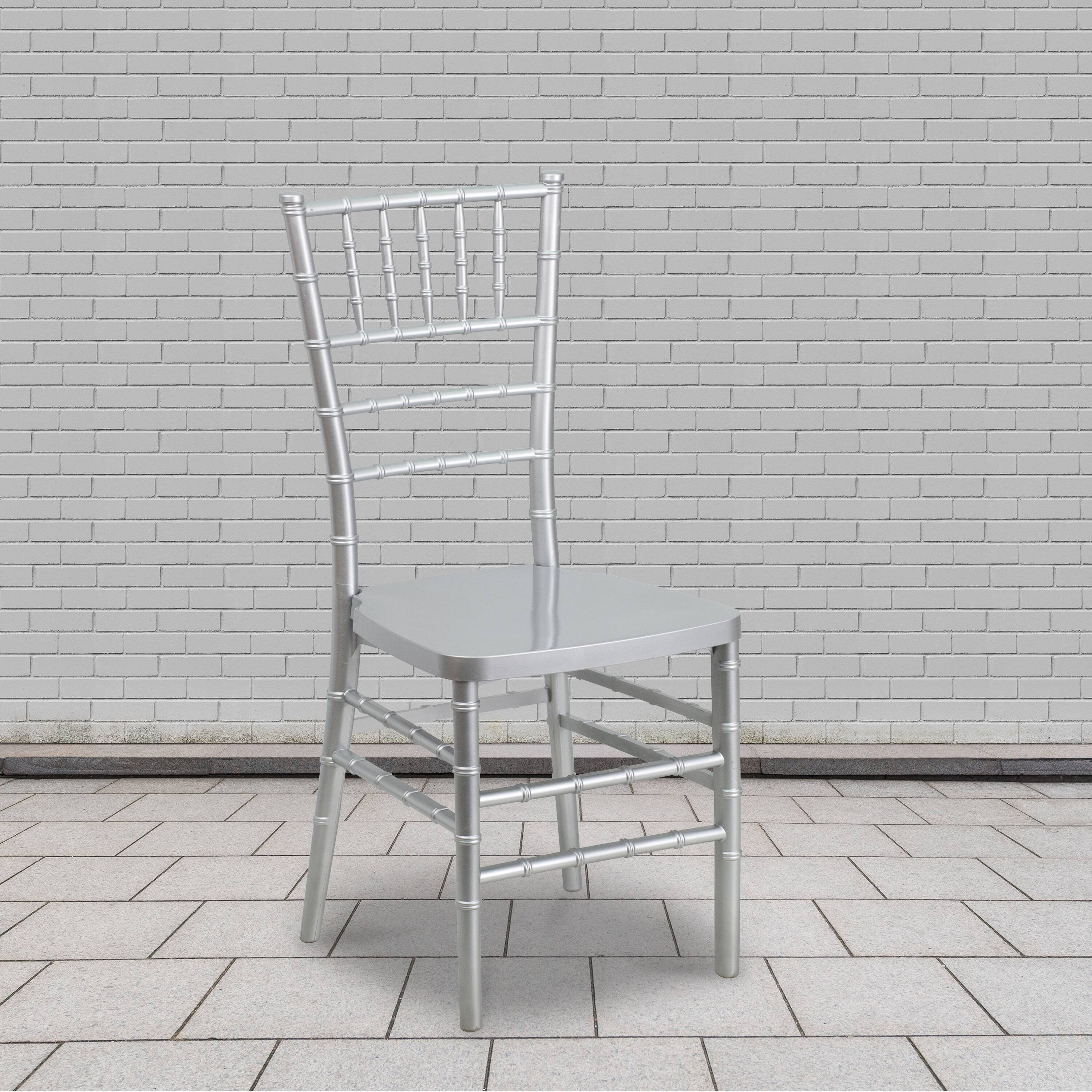 Alt View 2. Emma + Oliver - 2 Pack PREMIUM Resin Stacking Chiavari Chair - Silver.