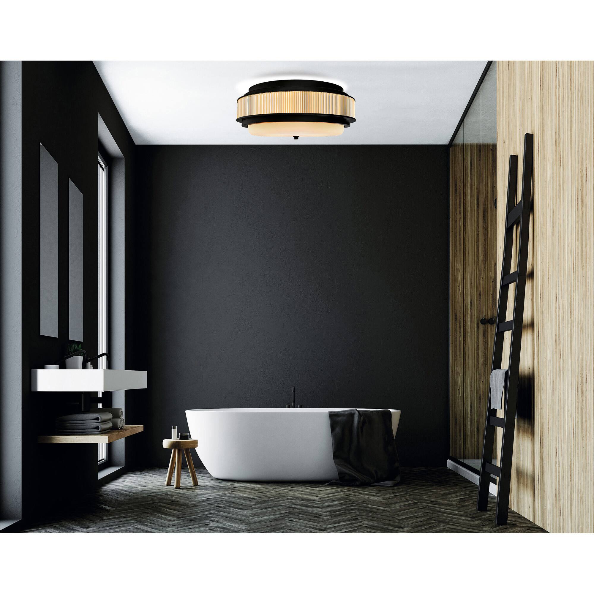 Alt View 3. CWI Lighting - Valdivia 4 Light Black Flush Mount - Black.