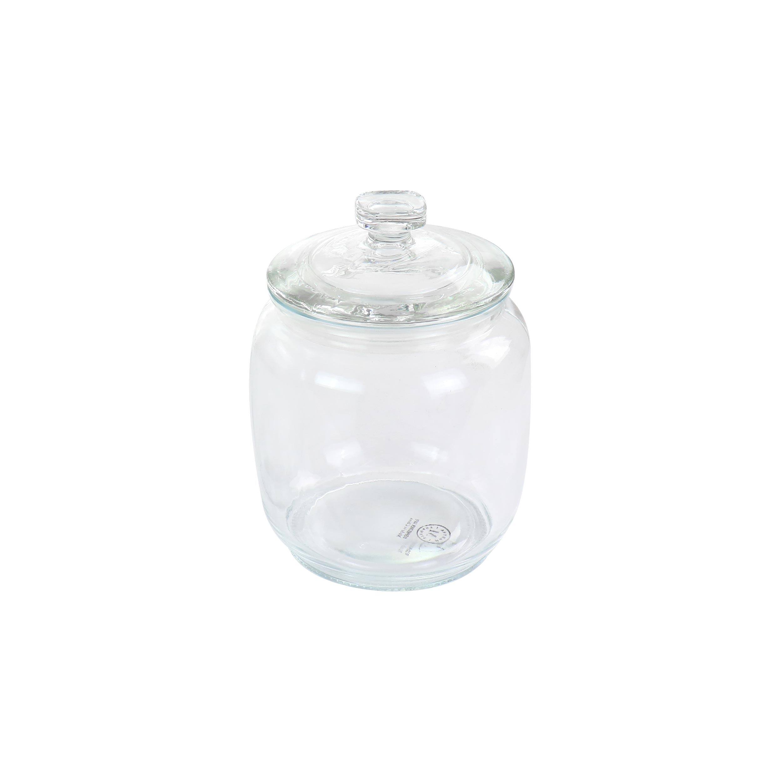 Left. Martha Stewart - Martha Stewart Mayberry Canister 4 Piece 2.1 and 1 Quart Glass Canister Set - Clear.
