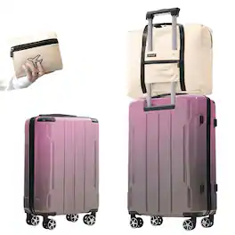 Chateau Abodes - 3-Piece Luggage Set with Spinner Wheels, Built-in TSA Lock, Foldable Duffel Bag for Men & Women - Lilac