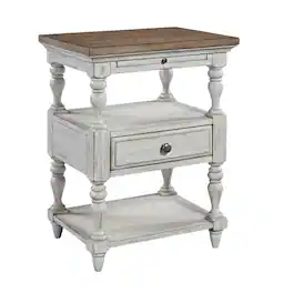 Liberty Furniture Industries - Farmhouse Reimagined 1 Drawer Night Stand in Antique w/ Chestnut Top - White