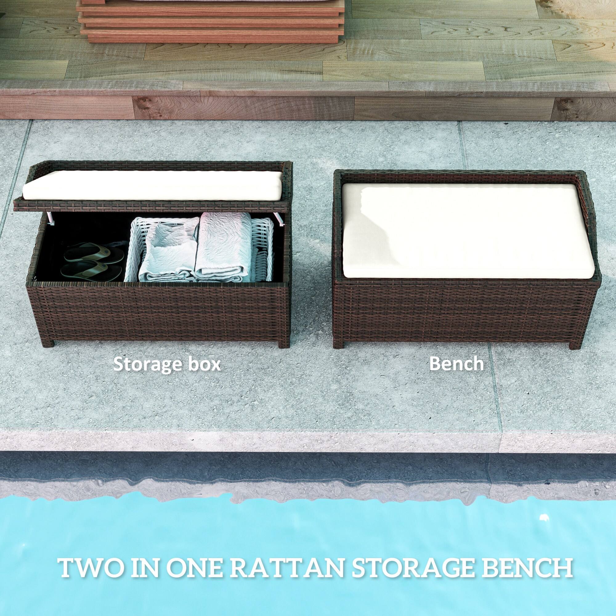 TWO IN ONE RATTAN STORAGE BENCH

Storage box
Bench