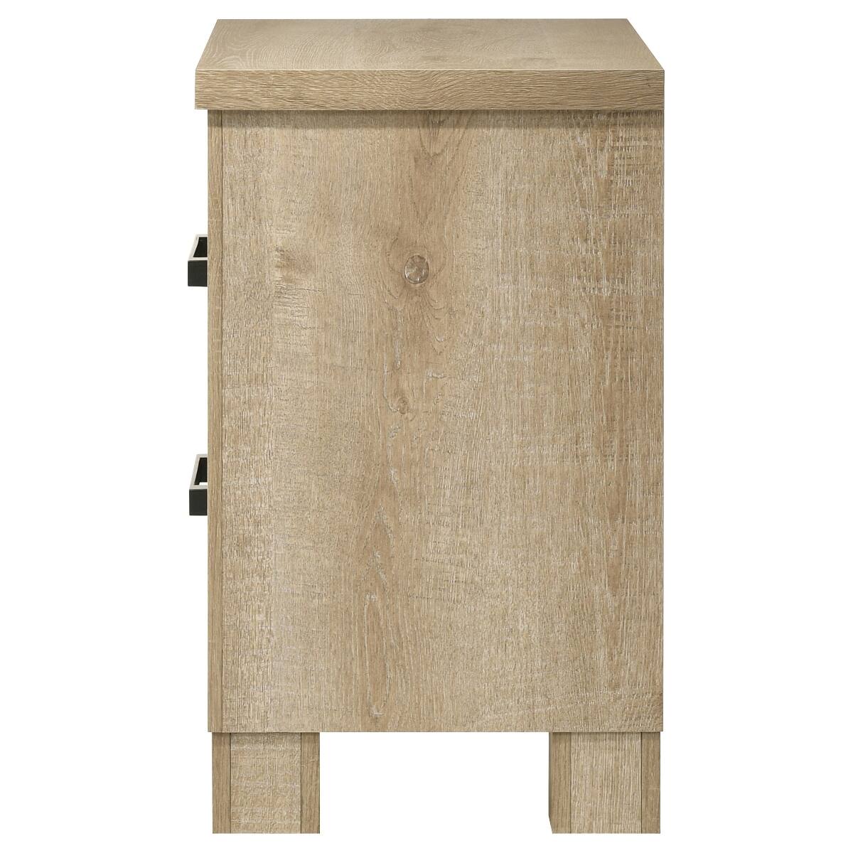 Loheer Two Drawer Nightstand, Modern Farmhouse Bedside Table Weathered ...