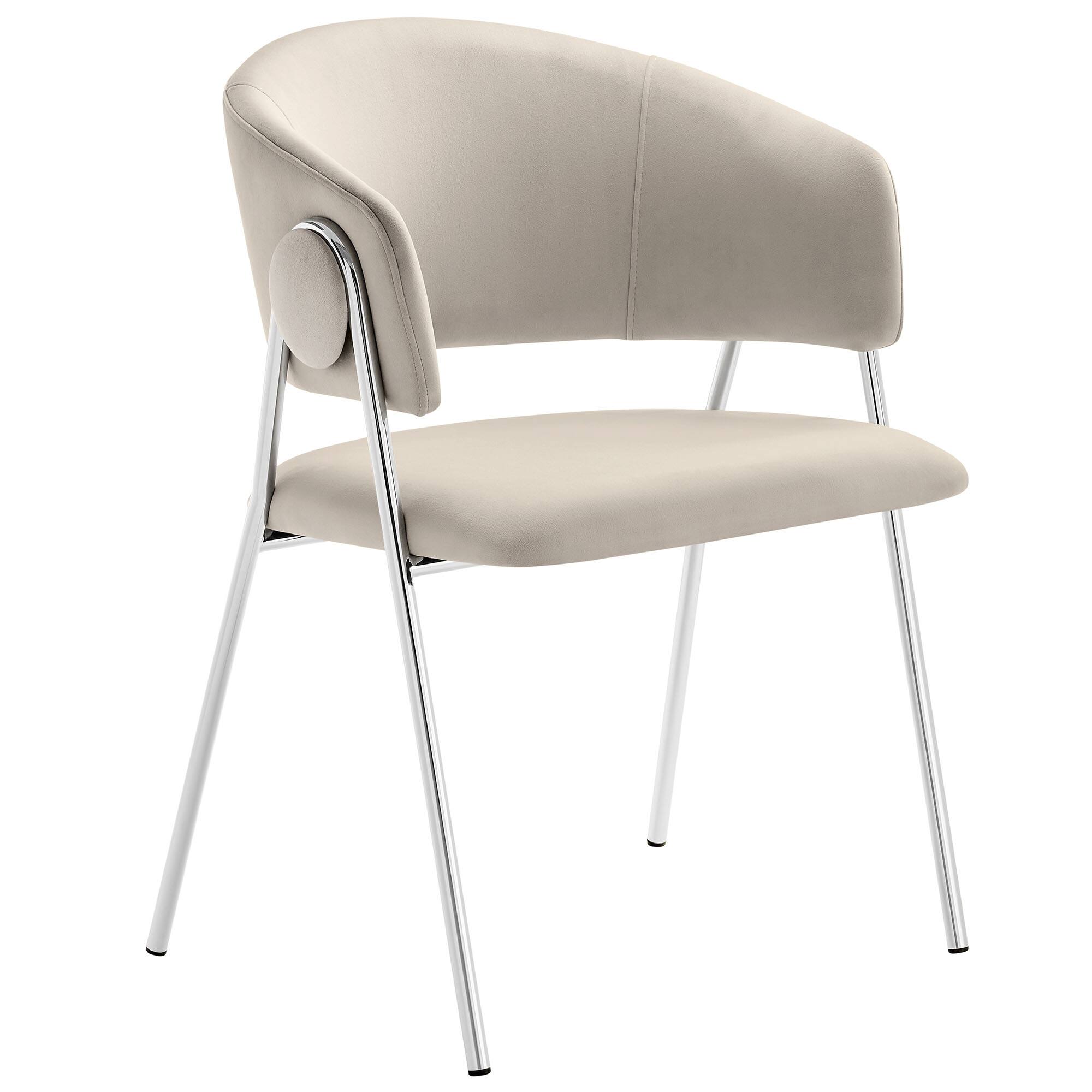 Back. Modway - Nella Upholstered Performance Velvet Dining Chair Set of 2 by Modway - Silver.