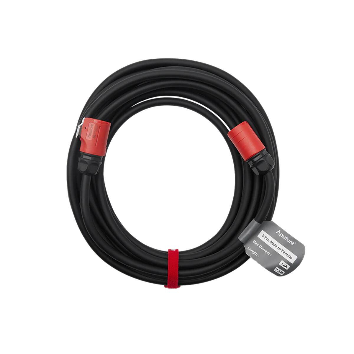 Aputure  
5 Pin Male to Female  
Length: 7.5M  
Current: 12A