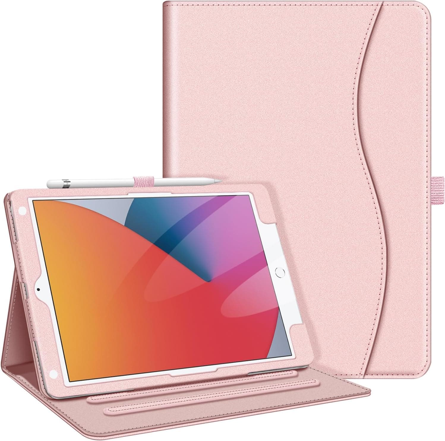 Fintie - Case for iPad 9th/8th/7th Generation 10.2 Inch Multi-Angle Viewing Folio Stand Cover Auto Wake/Sleep - Rose Gold price history on PriceWatchPro