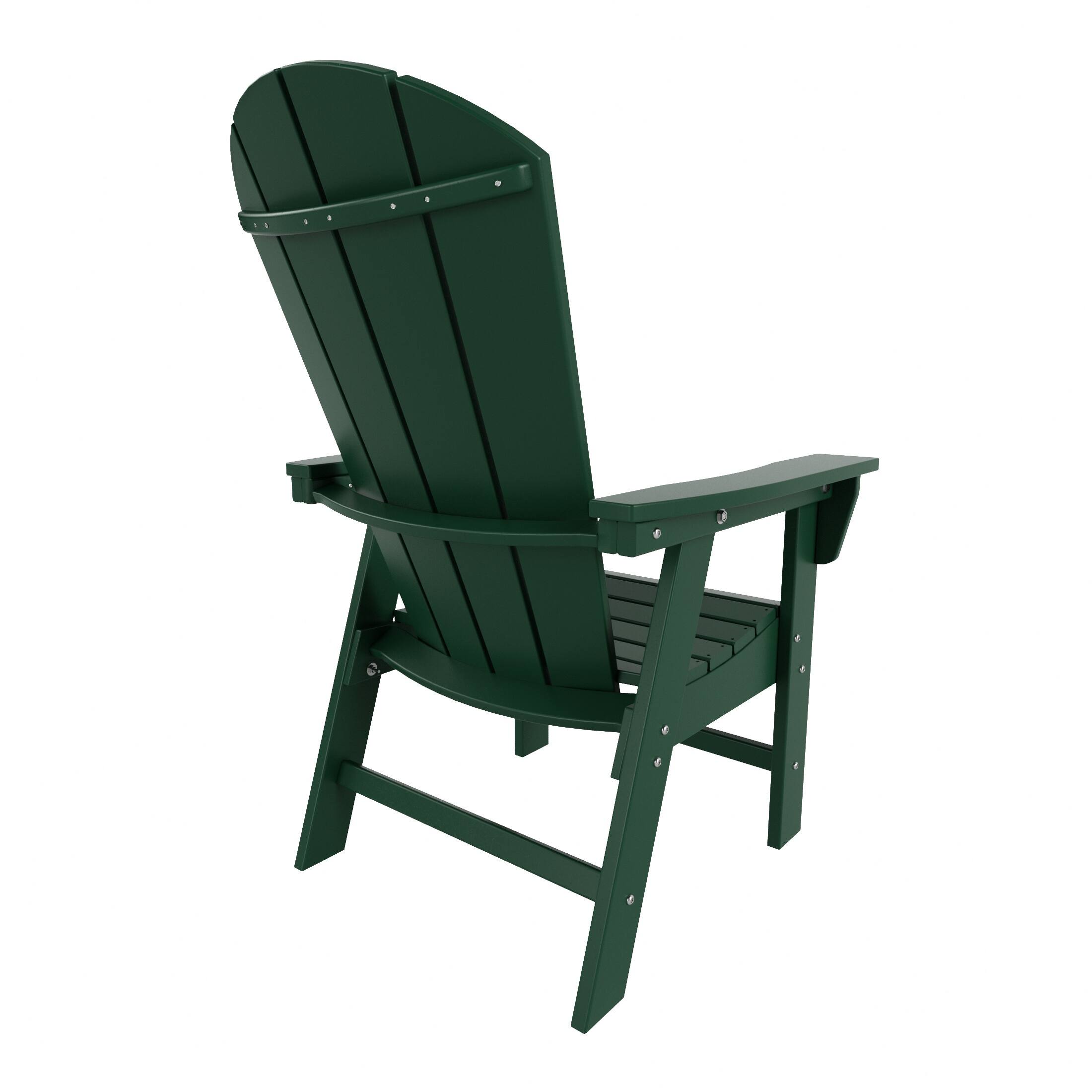 Back. WestinTrends - WestinTrends Malibu Outdoor Patio HDPE Plastic Adirondack Dining Chair - Dark Green.