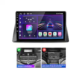 Junsun - 10" Android 15 8 Core 6+128GB For Honda Accord 2008-2012 carplay Car Stereo Radio GPS Nav WIFI RDS SWC Bluetooth FM - Black