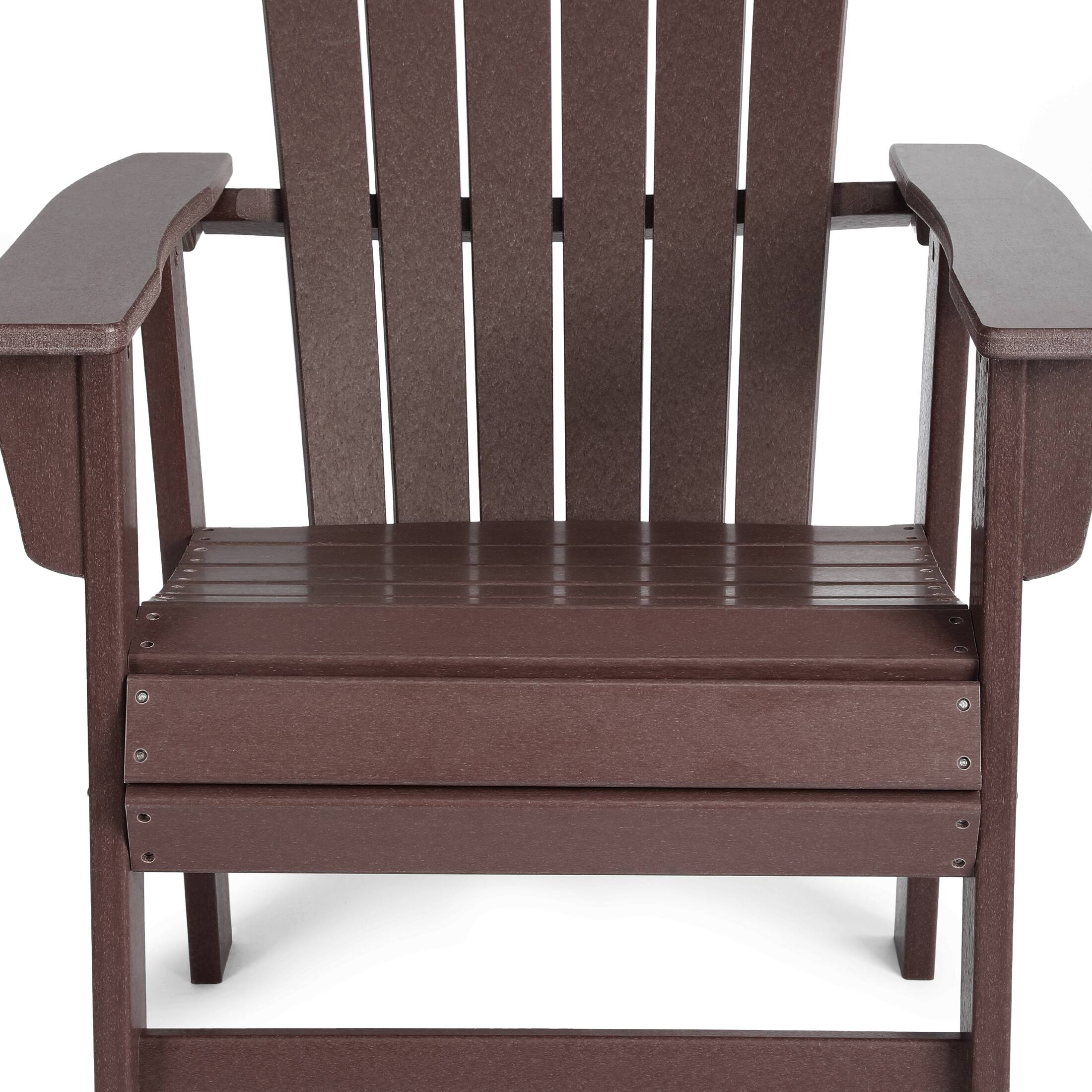 Alt View 6. WestinTrends - WestinTrends Dylan Outdoor Patio Shell-back Adirondack Dining Chair Weather Resistant - Dark Brown.