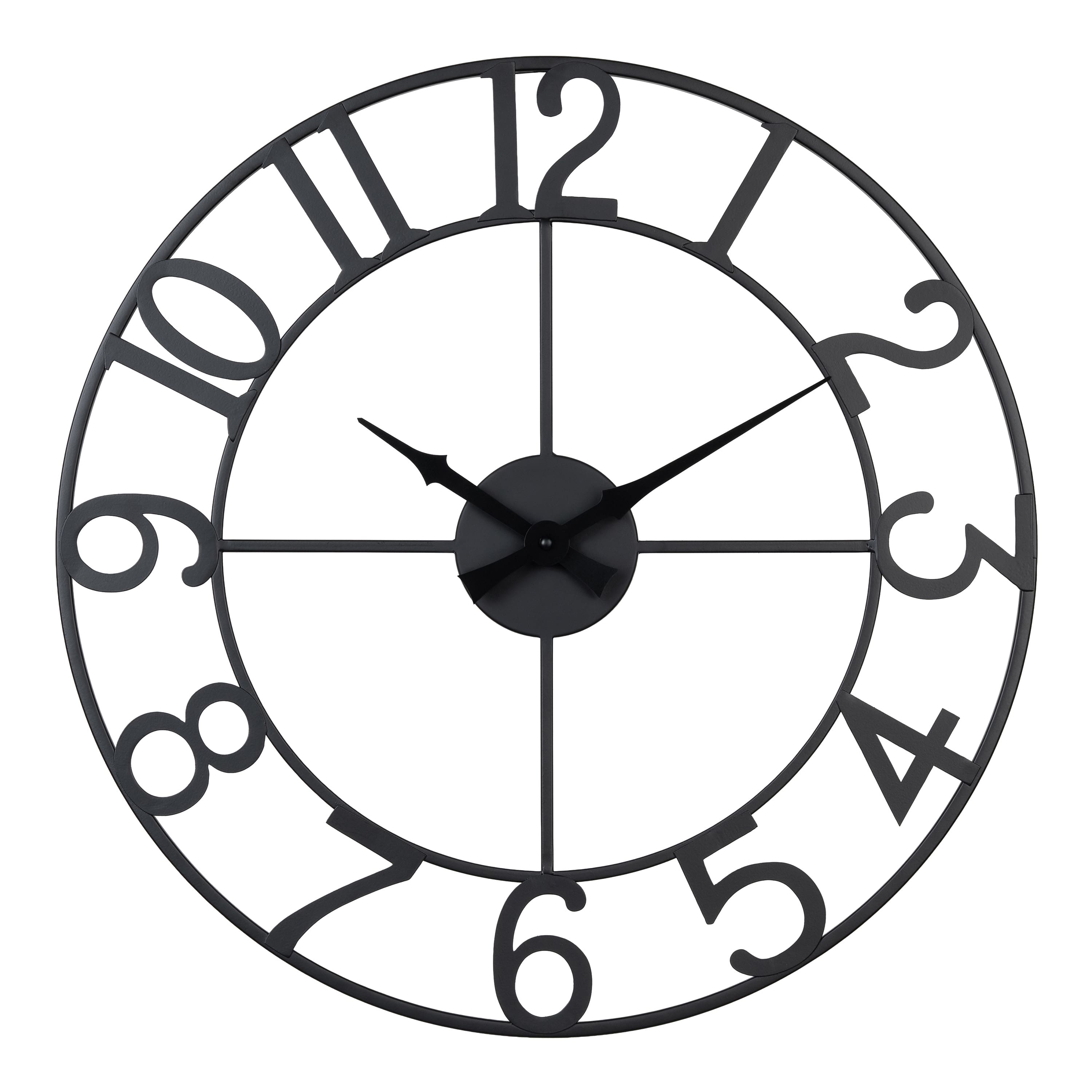 La Crosse Clock Co. - 20 Inch Metal Tower Analog Wall Clock with Arabic numbers - Black