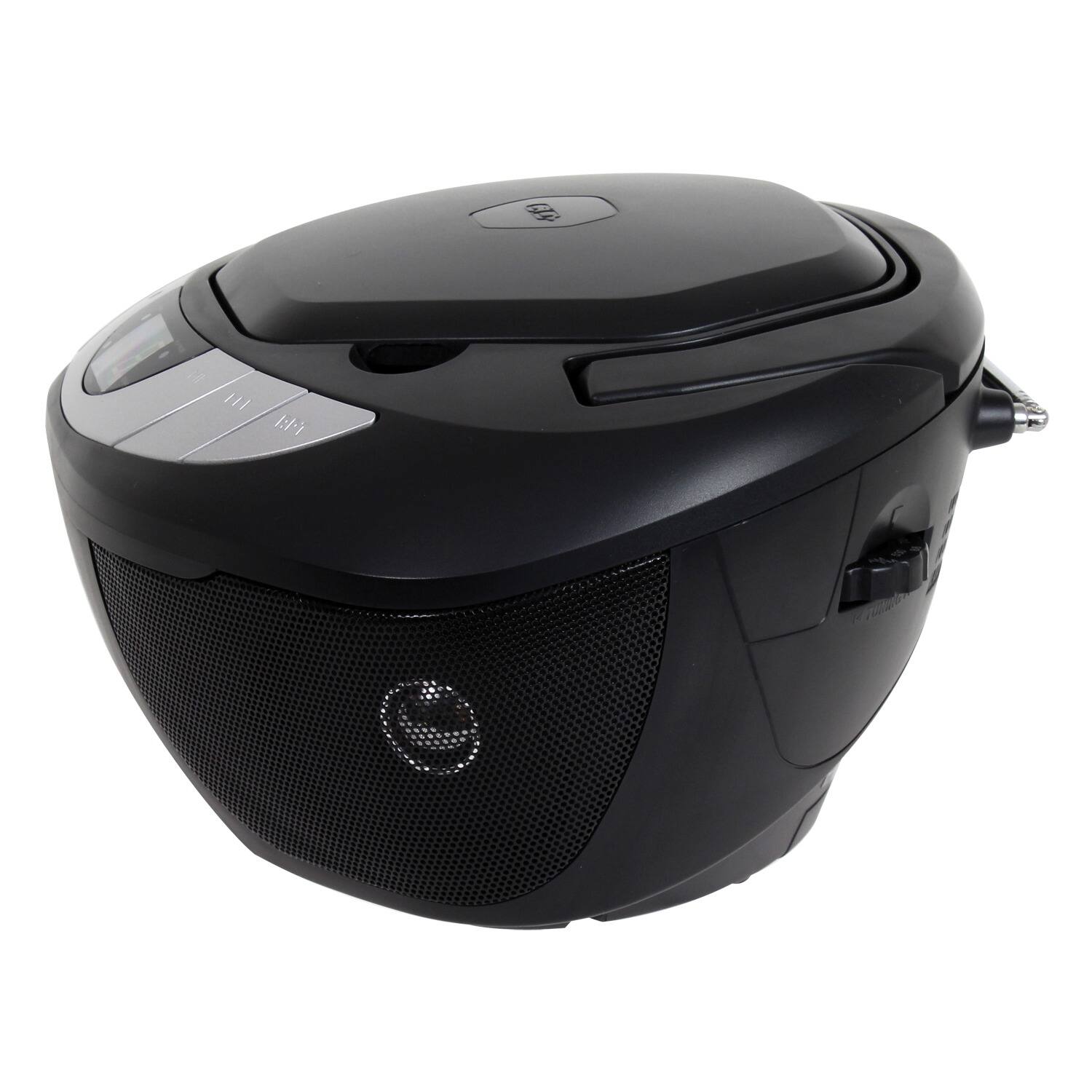 Left. Jensen - Portable Stereo CD Player, AM/FM Radio - Black.