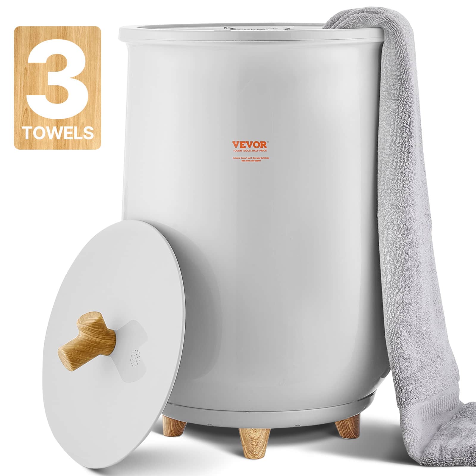 VEVOR - Towel Warmer Bucket, 20L Heated Towel Warmer with LED Light, Large Blanket Warmers for Bathroom - Gray price history on PriceWatchPro