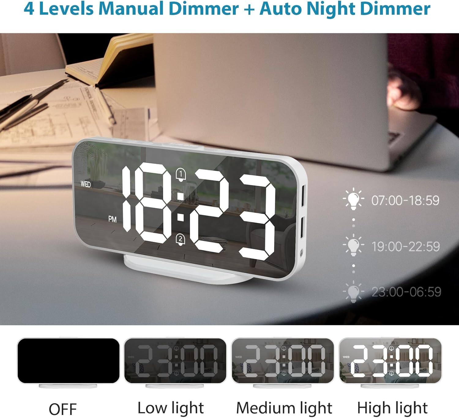 4 Levels Manual Dimmer + Auto Night Dimmer

- 07:00-18:59 PM
- 19:00-22:59
- 23:00-06:59

OFF Low light Medium light High light